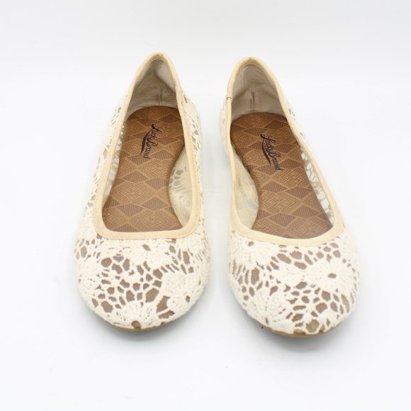 Lucky Brand Elisabeta Crochet Creme Ballet Flats - Picture 2 of 8